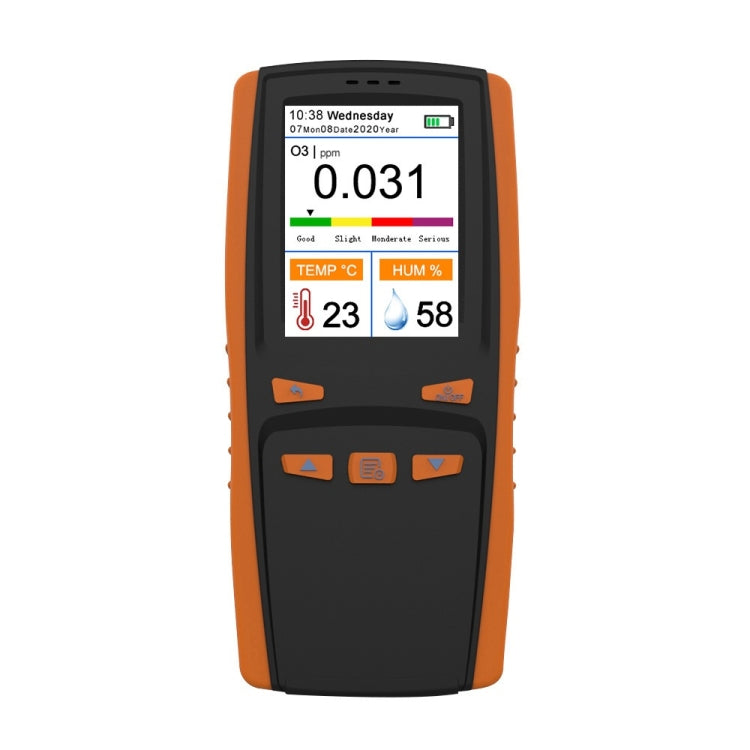 DM509-O3 Analizzatore di ozono portatile portatile Rilevatore di gas di ozono O3 Misuratore di ozono con sensore intelligente, Black Orange DM509-O3 Analizzatore di ozono portatile portatile Rilevatore di gas di ozono O3 Misuratore di ozono con sensore intelligente, Black Orange
